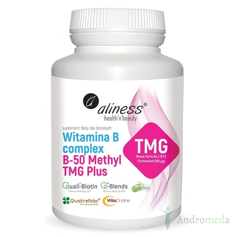 Witamina B Complex B-50 Methyl TMG PLUS 100 Kaps. - Bio Sklep Andromeda